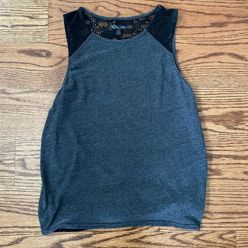 Vans gray, lace skeleton tank top